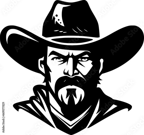 Cowboy - Minimalist and Flat Logo - Vector illustration