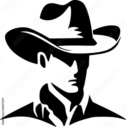Cowboy - Minimalist and Flat Logo - Vector illustration