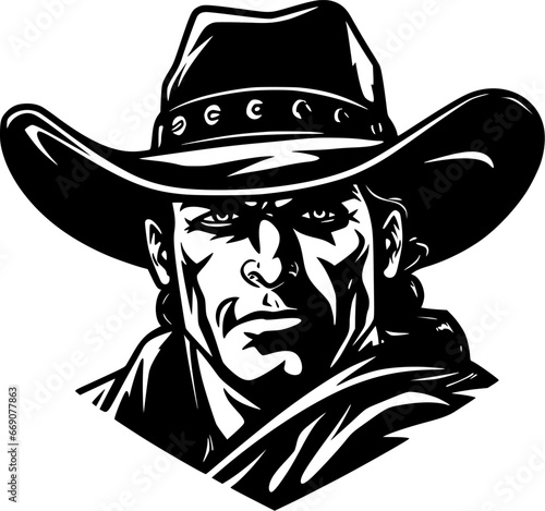 Cowboy - High Quality Vector Logo - Vector illustration ideal for T-shirt graphic