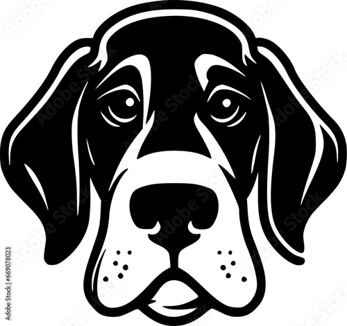 Dog | Black and White Vector illustration