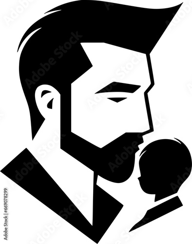 Father | Black and White Vector illustration