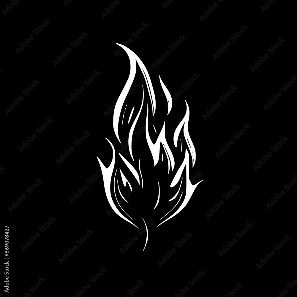 Fire | Black and White Vector illustration Fire | Black and White Vector illustration