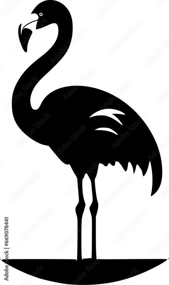 Flamingo | Black and White Vector illustration