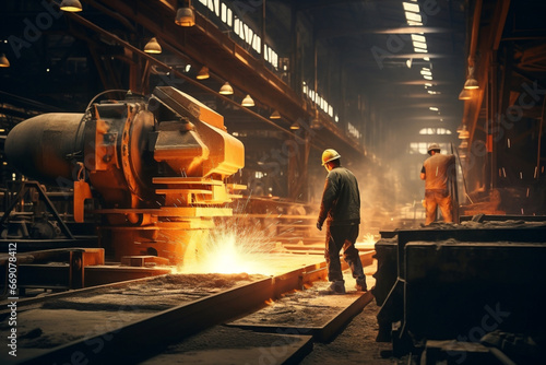 People foundry industrial metal steel factory welder