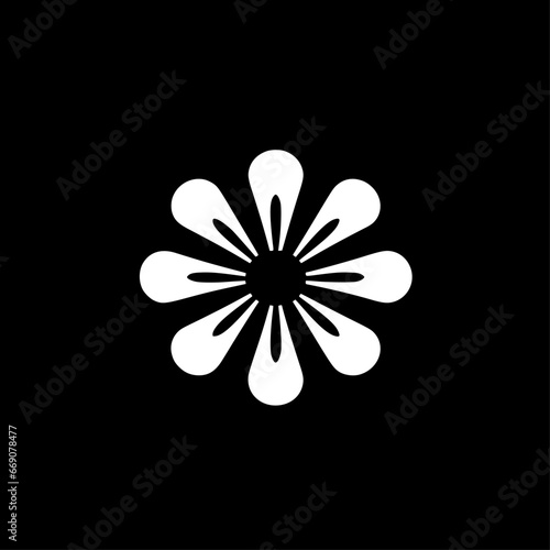 Flower | Black and White Vector illustration