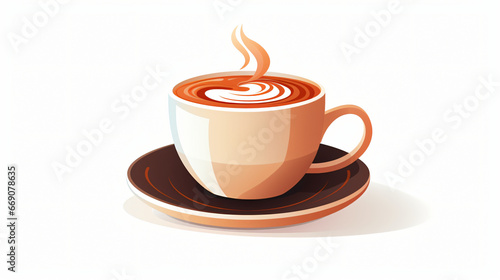 Illustration of a cup of coffee on a white background