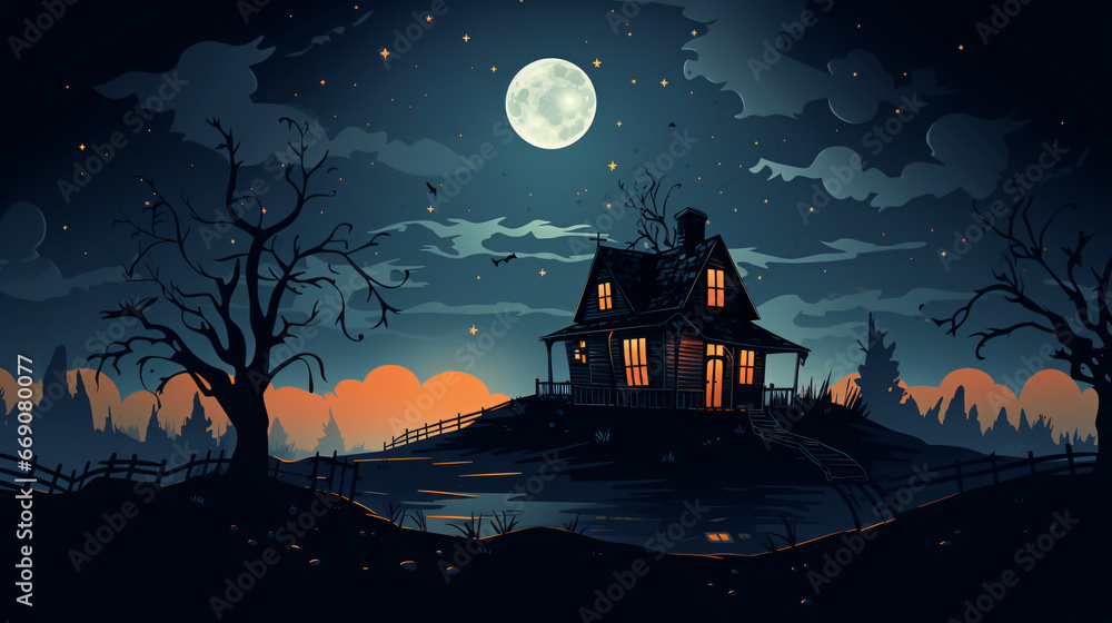 Illustration of a silhouette of a house
