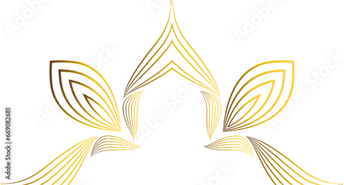 golden flower petal decoration