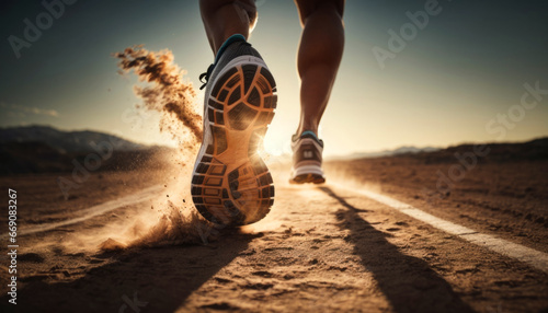 Obraz na płótnie Start of runner running to success and goal concept w salonie
