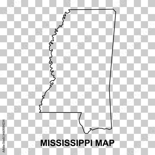 Mississippi map shape, united states of america. Flat concept icon symbol vector illustration photo