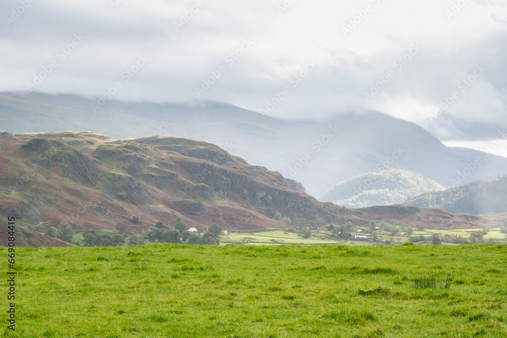 autumn scenery on a misty day in the Lake District autumn scenery on a misty day in the Lake District