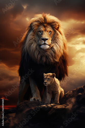 Lion King with his Cub