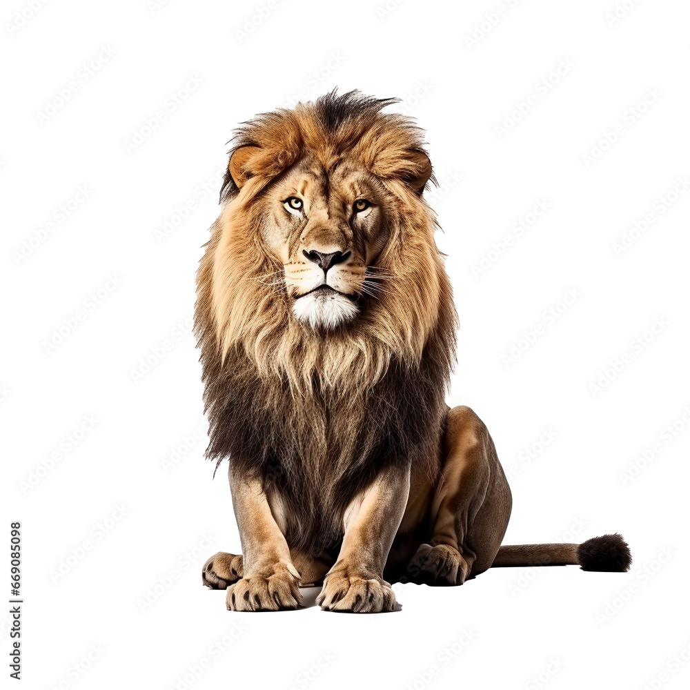 Lion's Essence: A Majestic Isolation Showcase isolated on transparent background