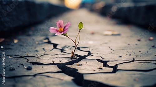 Flower grows from the asphalt © Michael
