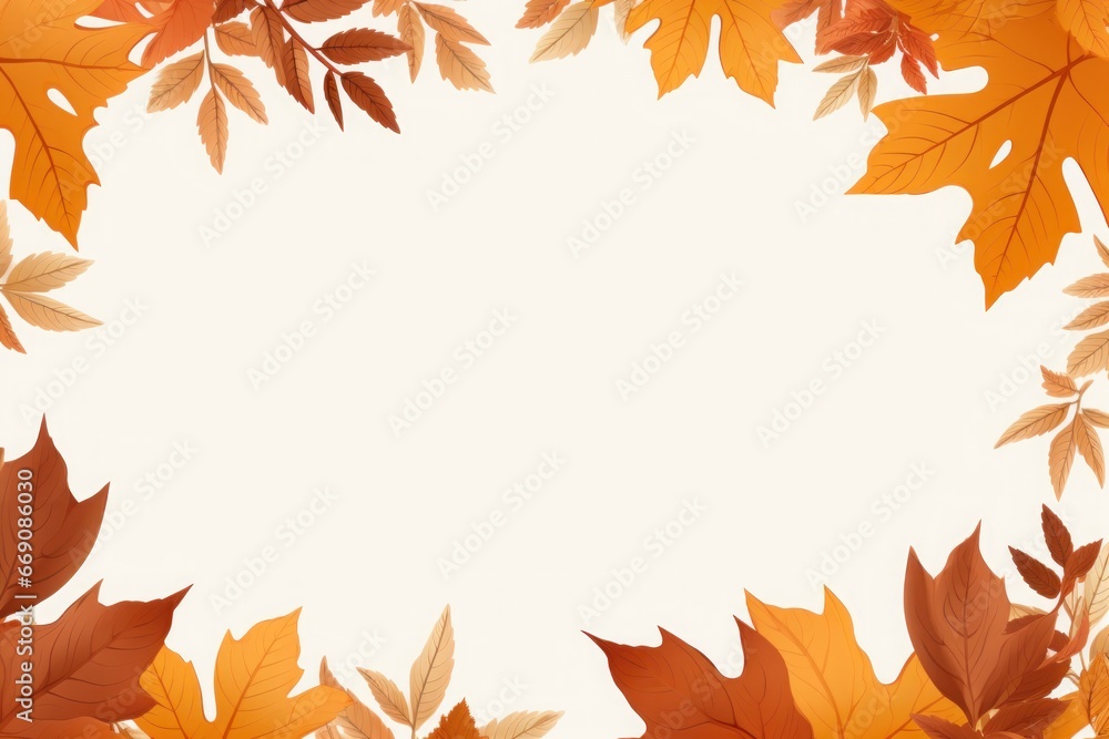 Autumn leaves on a white background With space for text. Generative AI. Autumn leaves on a white background With space for text. Generative AI.