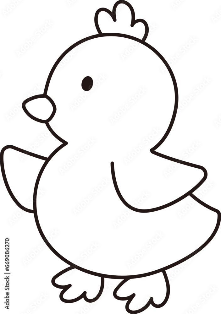 Cute easter chick outline Cute easter chick outline