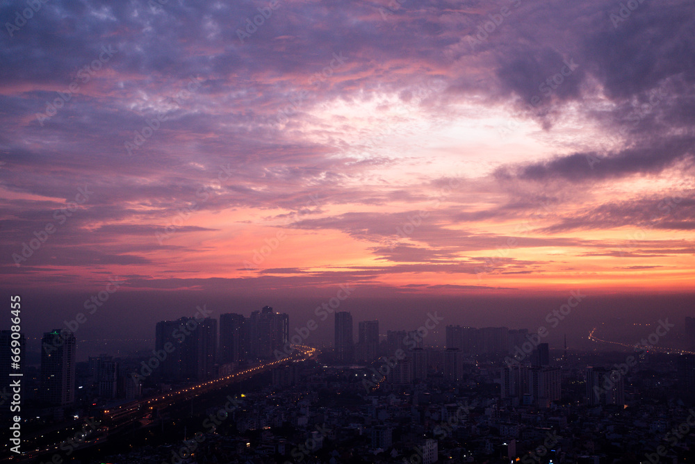 Cloudy sky of Saigon City, Vietnam