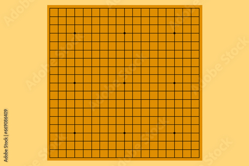 19-line checkerboard for playing baduk