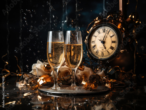New years eve party new year spark champagne generatieve ai