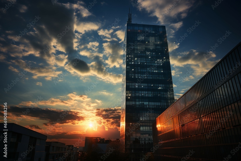 Impressive skyscraper, a colossal symbol of modern business and urban development