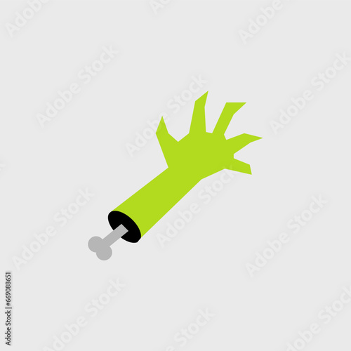 Zombie hand cartoon cute, simple illustration, halloween, spooky, scary.