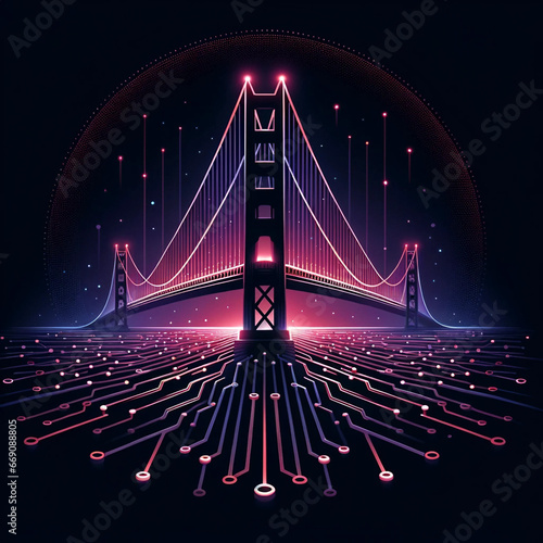 Business growth bridge icon illustration photo