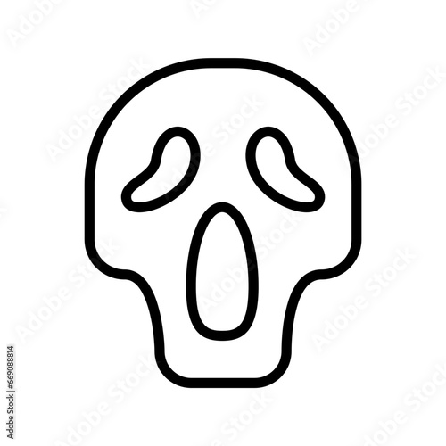 icon skull scream halloween, Halloween icon, Spooky, Scary, Horor, Simple and Minimalist icon
