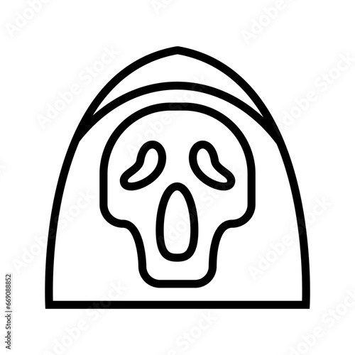icon reaper skull scream halloween, Halloween icon, Spooky, Scary, Horor, Simple and Minimalist icon