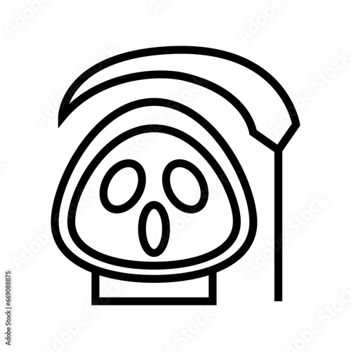 icon grimreaper scream halloween, Halloween icon, Spooky, Scary, Horor, Simple and Minimalist icon