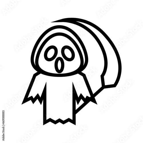 icon grimreaper scream halloween, Halloween icon, Spooky, Scary, Horor, Simple and Minimalist icon