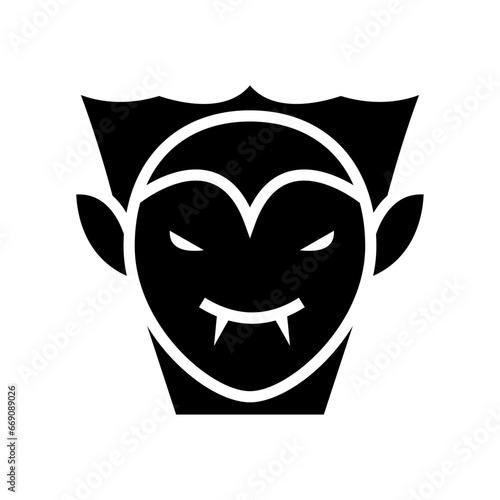 Icon Vampire or Dracula head, Halloween icon, Spooky, Scary, Horor, Simple and Minimalist icon