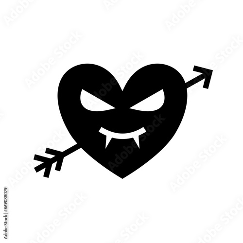 icon devil love halloween, Halloween icon, Spooky, Scary, Horor, Simple and Minimalist icon