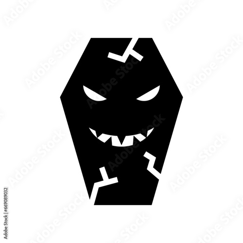 icon coffin devil smile halloween, Halloween icon, Spooky, Scary, Horor, Simple and Minimalist icon