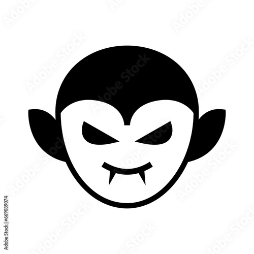 Icon Vampire or Dracula head, Halloween icon, Spooky, Scary, Horor, Simple and Minimalist icon
