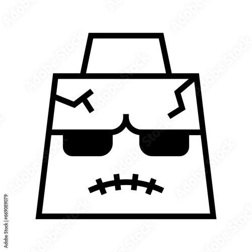 icon monster shopping bag halloween, Halloween icon, Spooky, Scary, Horor, Simple and Minimalist icon