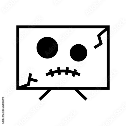 icon zombie tv halloween, Halloween icon, Spooky, Scary, Horor, Simple and Minimalist icon