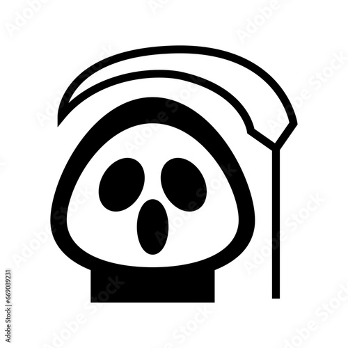 icon grimreaper scream halloween, Halloween icon, Spooky, Scary, Horor, Simple and Minimalist icon