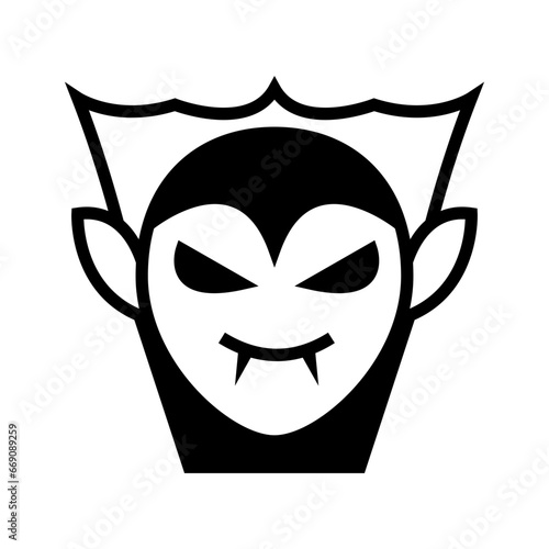 Icon Vampire or Dracula head, Halloween icon, Spooky, Scary, Horor, Simple and Minimalist icon