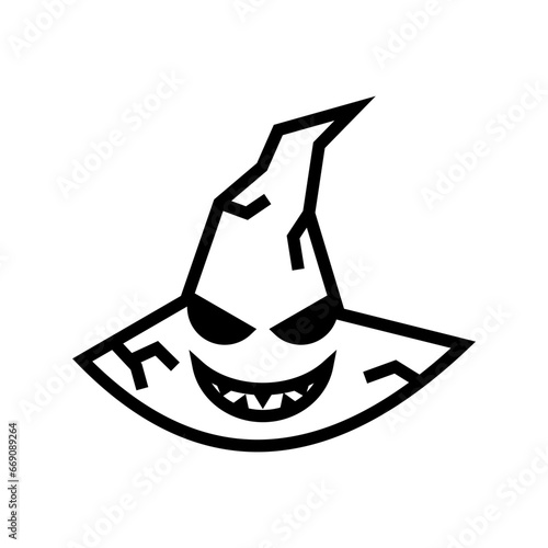 icon devil witch hat halloween, Halloween icon, Spooky, Scary, Horor, Simple and Minimalist icon