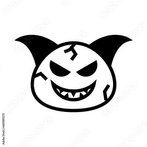icon devil smile halloween, Halloween icon, Spooky, Scary, Horor, Simple and Minimalist icon