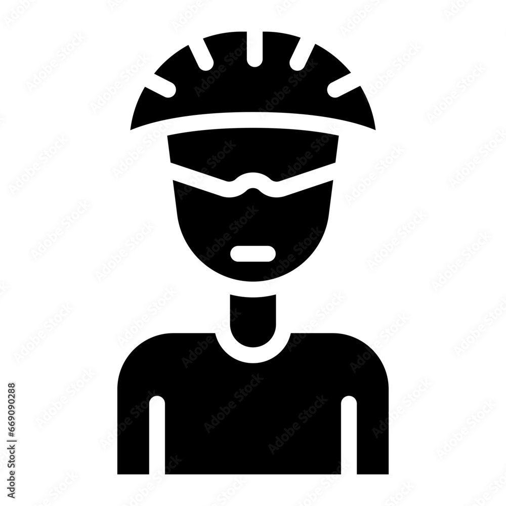 athlete bicycle glyph icon