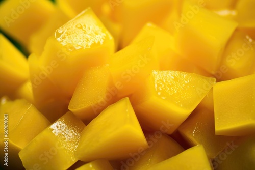 Cubes of ripe mango