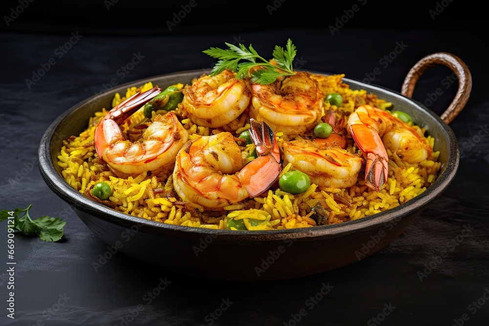 Shrimp Biryani seafood Yellow rice Arabic dishes Shrimp Biryani seafood Yellow rice Arabic dishes
