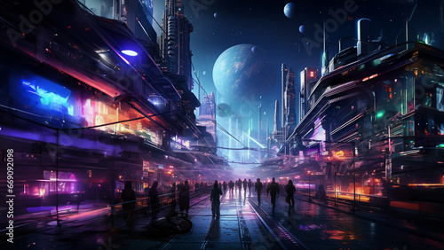 sci-fi cityscape at night © Tabitha