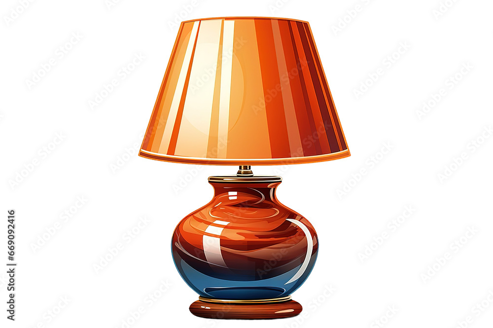 Old table lamp isolated PNG Background. Generative Ai. Old table lamp isolated PNG Background. Generative Ai.