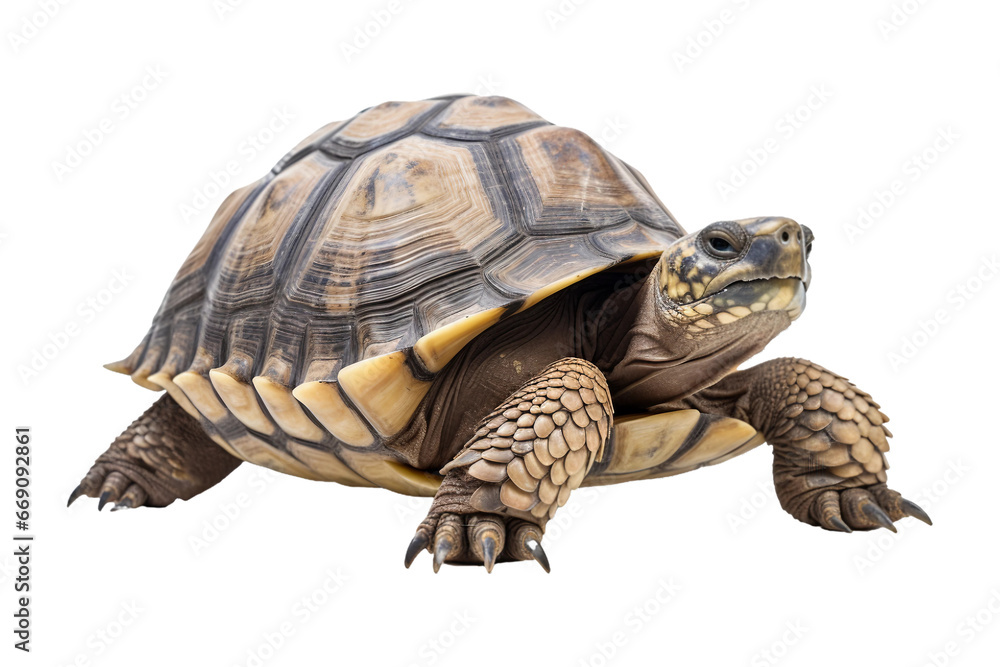 Obraz premium full body turtle isolated on a transparent background, isolated close up box turtle. Generative AI