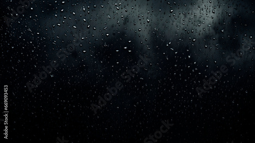 background image of a drop of water on glass, on a dark background. minimalism and simplicity. Generative AI 