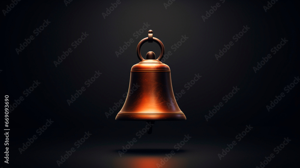 metal bell, minimalist style, monotone background. Generative AI metal bell, minimalist style, monotone background. Generative AI