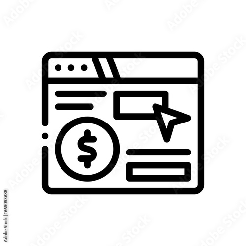 pay per click line icon