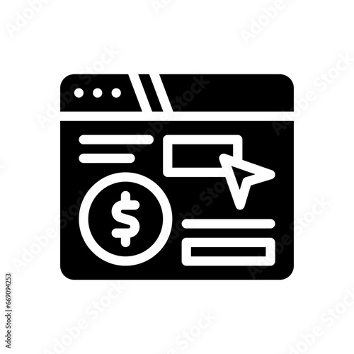 pay per click glyph icon